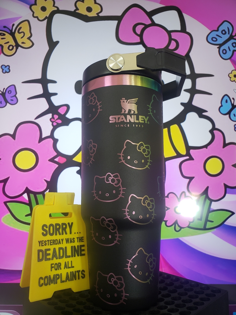 Hello Kitty Black Iridescent Travel Tumbler